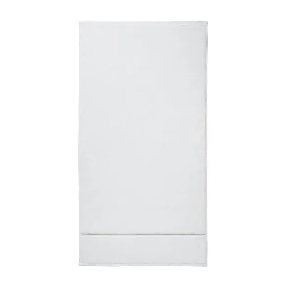 Satin Stitch Towel - White, Cotton