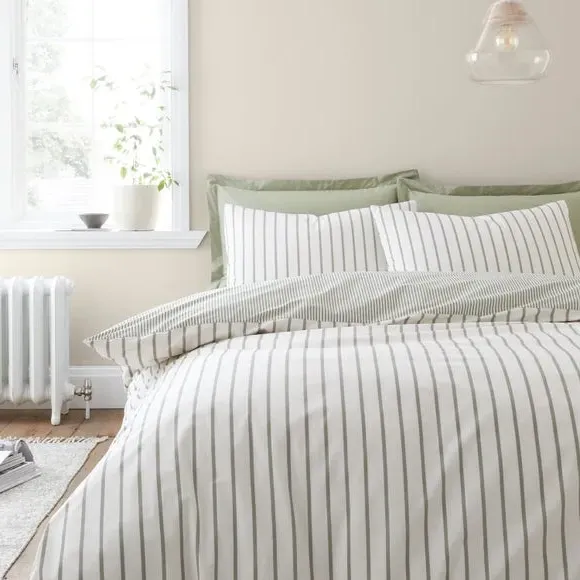 Duvet Cover & Pillowcase Set - Green, Cotton