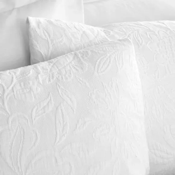 Duvet Cover Set with Jacquard - White, Cotton