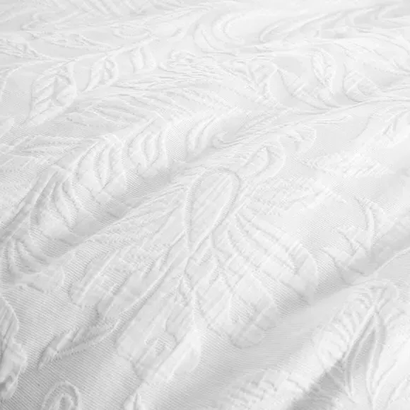 Duvet Cover Set with Jacquard - White, Cotton
