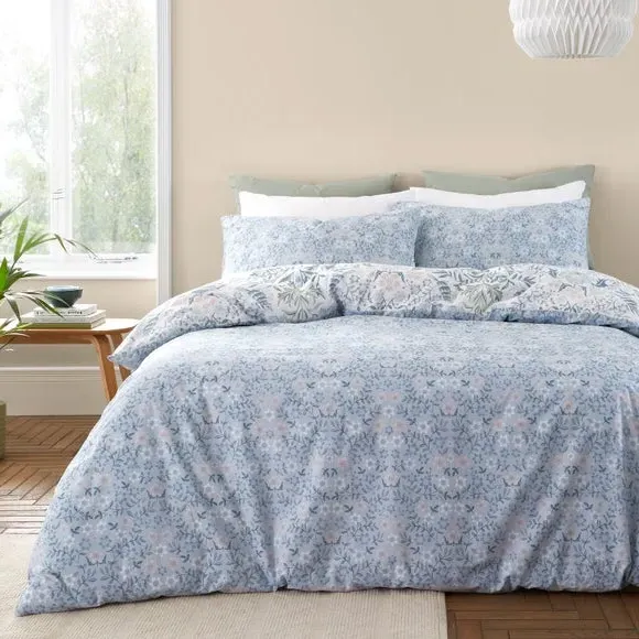 Duvet Cover Set with Pillowcase - Blue, Cotton