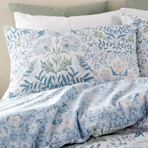 Duvet Cover Set with Pillowcase - Blue, Cotton