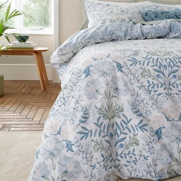 Duvet Cover Set with Pillowcase - Blue, Cotton
