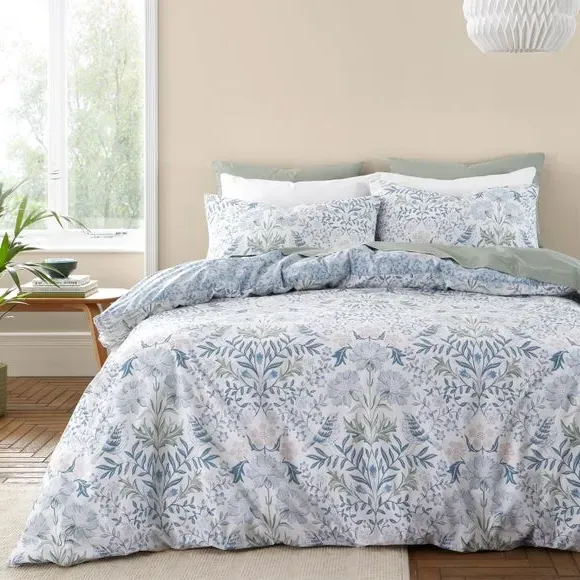 Duvet Cover Set with Pillowcase - Blue, Cotton image