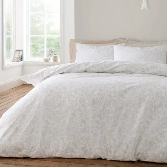 Duvet Cover Set with Pillowcases - Natural, Cotton