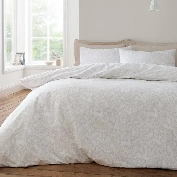 Duvet Cover Set with Pillowcases - Natural, Cotton