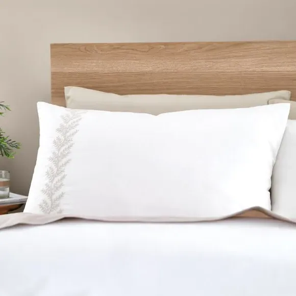 Embroidered Duvet Cover Set - Natural, Cotton