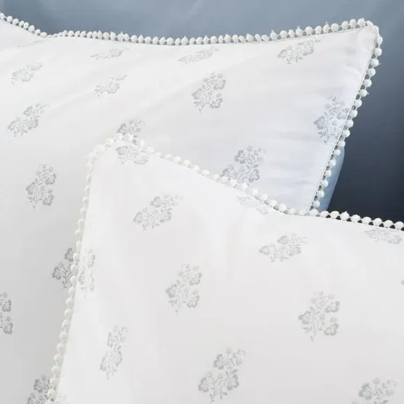 Floral Duvet Cover Set - Blue, Cotton