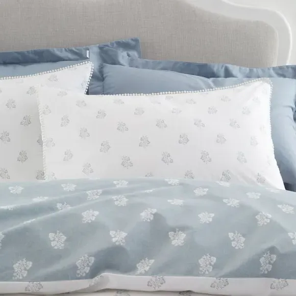 Floral Duvet Cover Set - Blue, Cotton