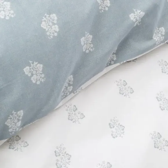 Floral Duvet Cover Set - Blue, Cotton