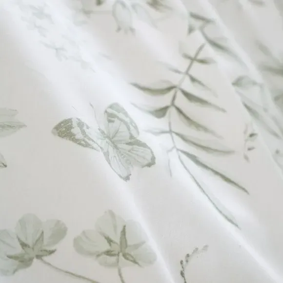 Floral Duvet Cover Set - Green, Cotton