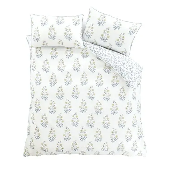 Floral Duvet Cover Set Reversible - Blue, Cotton