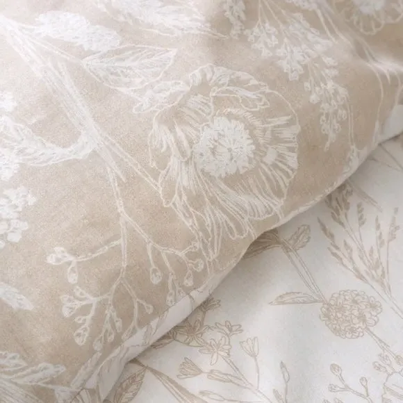 Floral Toile Duvet Cover Set - Natural, Cotton