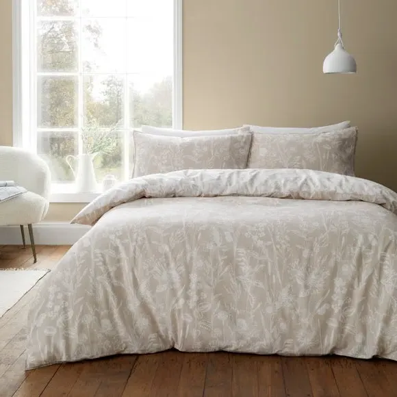 Floral Toile Duvet Cover Set - Natural, Cotton