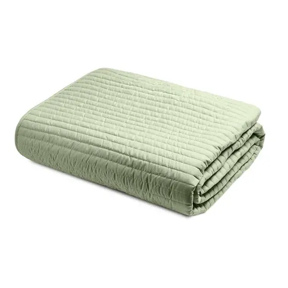 Quilted Lines Bedspread - Green