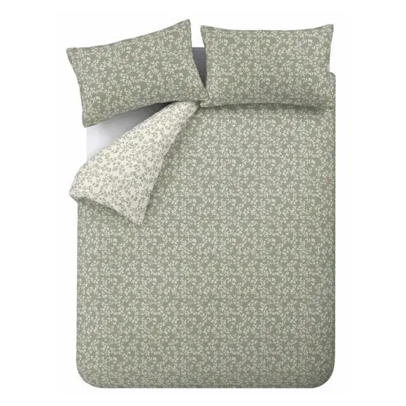 Shadow Leaves Duvet Cover Set - Green, Cotton