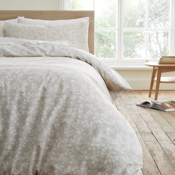 Shadow Leaves Duvet Cover Set - Natural, Cotton