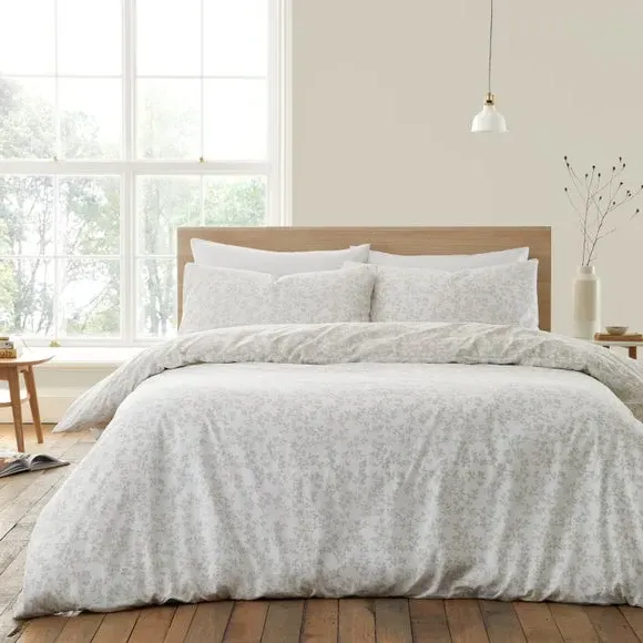 Shadow Leaves Duvet Cover Set - Natural, Cotton