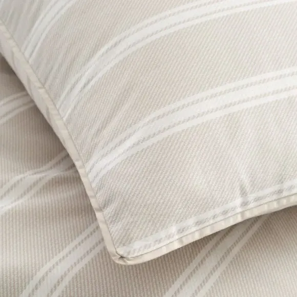 Stripe Duvet Cover Set Reversible - Natural, Cotton