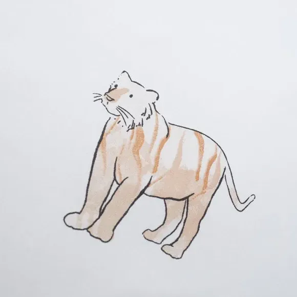 Zoo Animals Fitted Sheet - White, Cotton