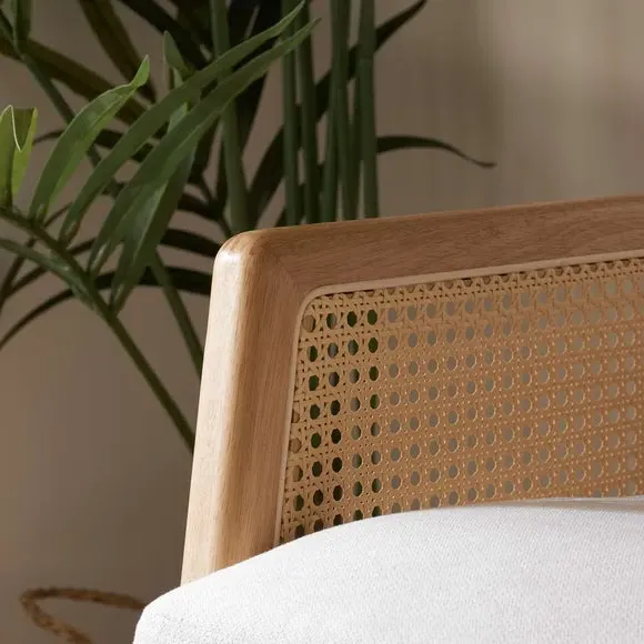 2-Seater Sofa with Rattan Frame - Natural