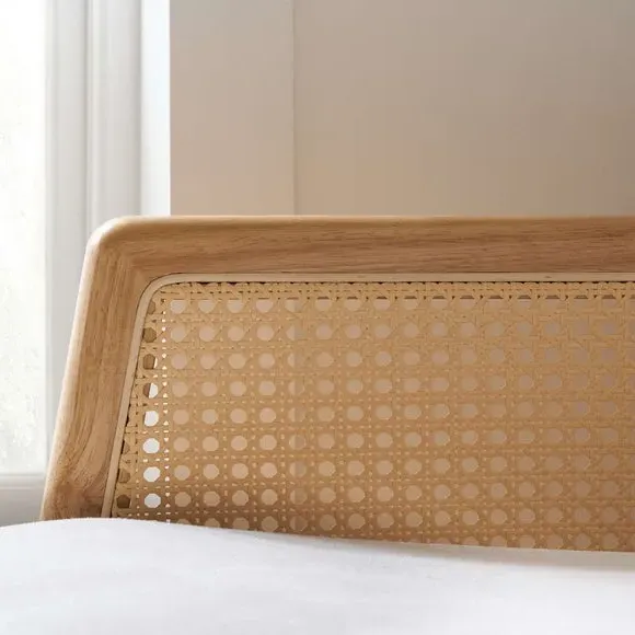 3-Seater Sofa with Rattan Frame - Natural