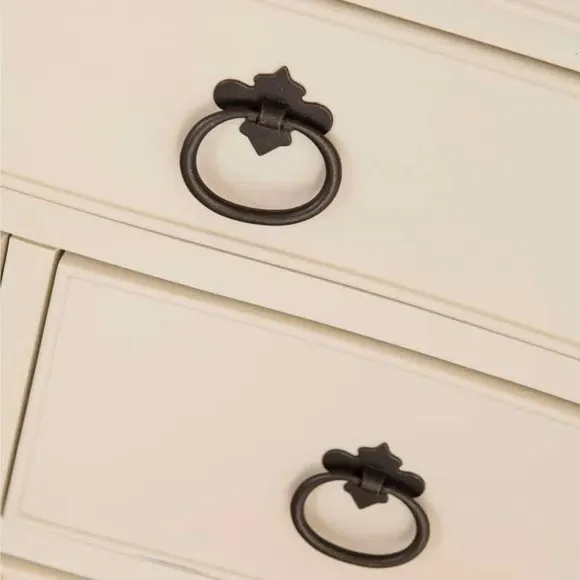 8-Drawer Chest with Carved Details - Cream, Wood