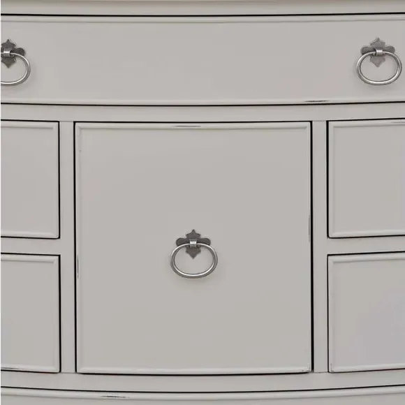 8-Drawer Chest with Carved Details - Grey, Wood