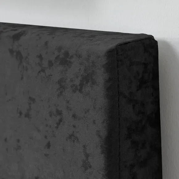 Bed Frame with Cushioned Headboard - Black, Velvet