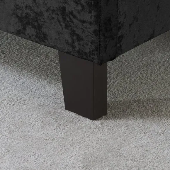 Bed Frame with Cushioned Headboard - Black, Velvet