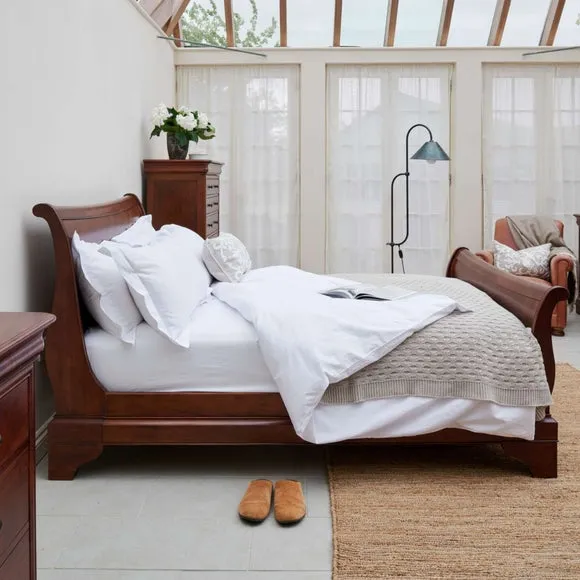 Bed Frame with Sprung Slats - Brown, Wood Veneer