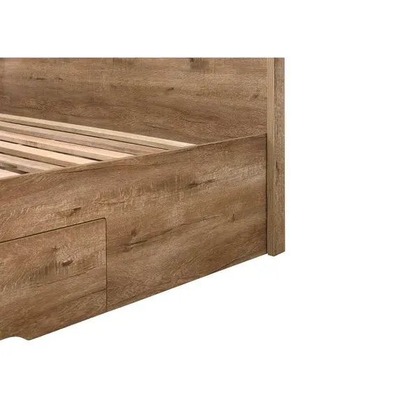 Bed Frame with Storage Drawers - Brown, Oak