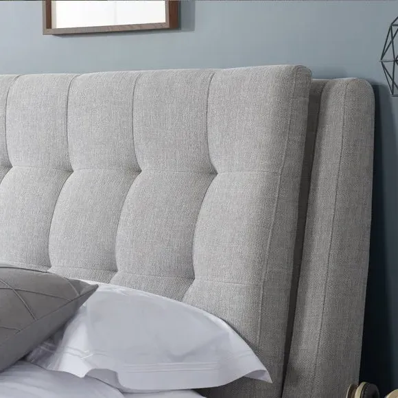 Bed Frame with Storage - Grey, Fabric