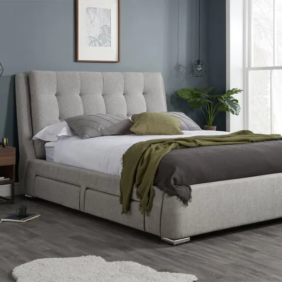 Bed Frame with Storage - Grey, Fabric image