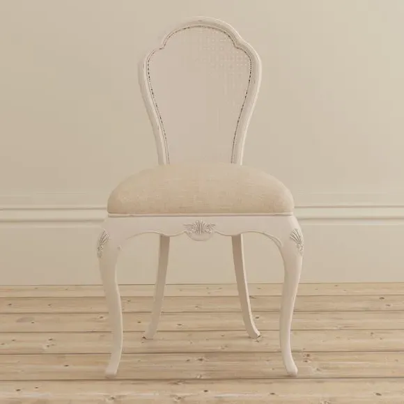 Bedroom Chair with Carved Detail - Cream, Wood
