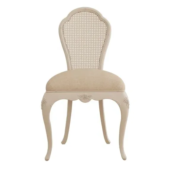 Bedroom Chair with Carved Detail - Cream, Wood