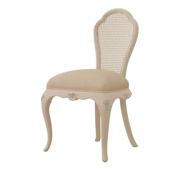 Bedroom Chair with Carved Detail - Cream, Wood