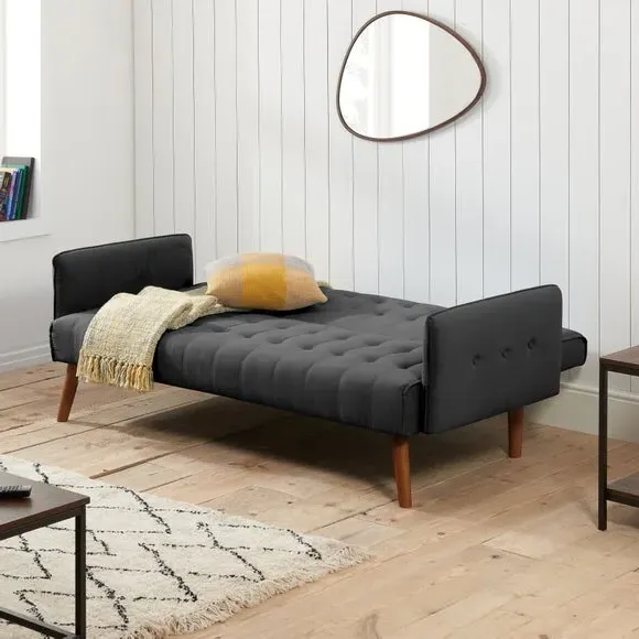Double Sofa Bed with Click-Clack - Charcoal, Fabric
