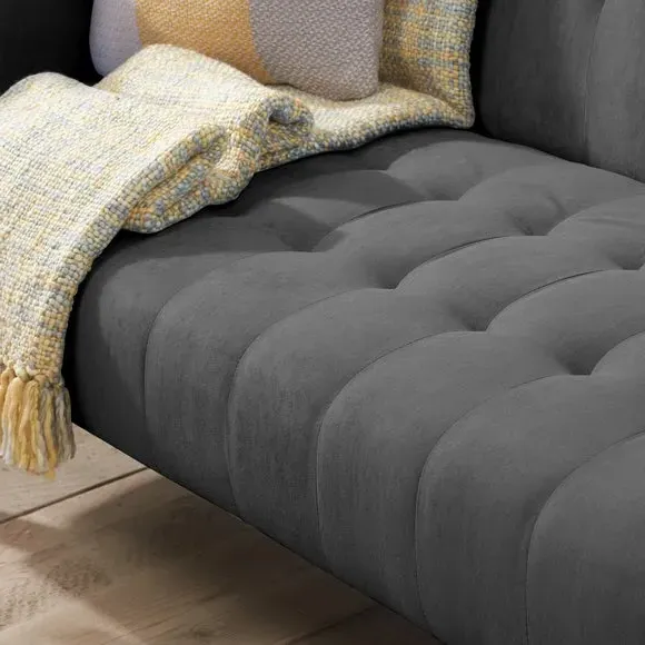 Double Sofa Bed with Click-Clack - Charcoal, Fabric