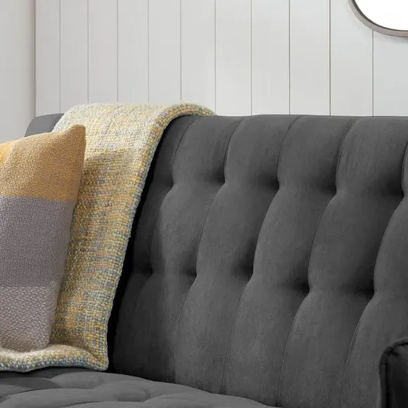 Double Sofa Bed with Click-Clack - Charcoal, Fabric