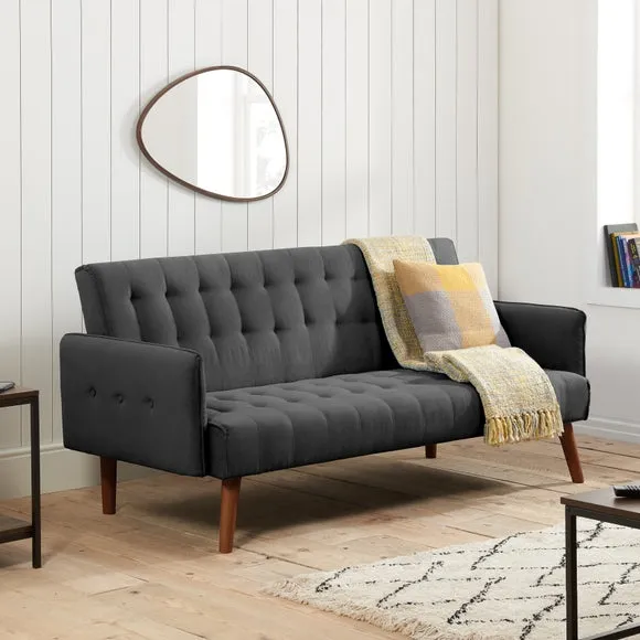 Double Sofa Bed with Click-Clack - Charcoal, Fabric