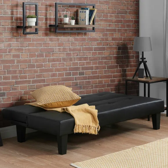Double Sofa Bed with Storage - Black