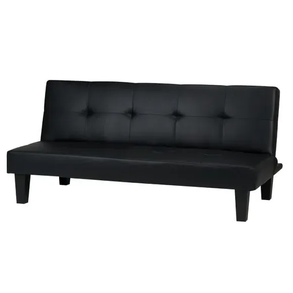 Double Sofa Bed with Storage - Black