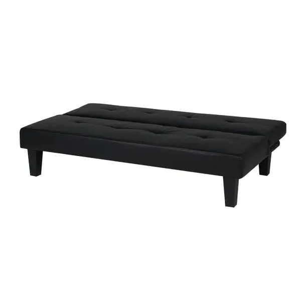 Double Sofa Bed with Storage - Black