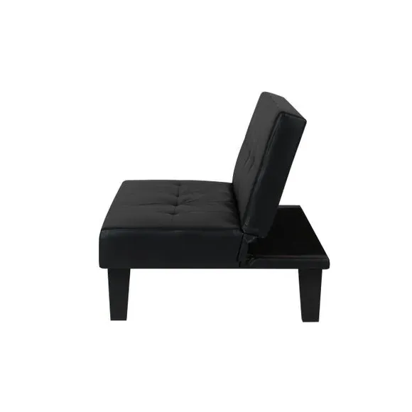 Double Sofa Bed with Storage - Black