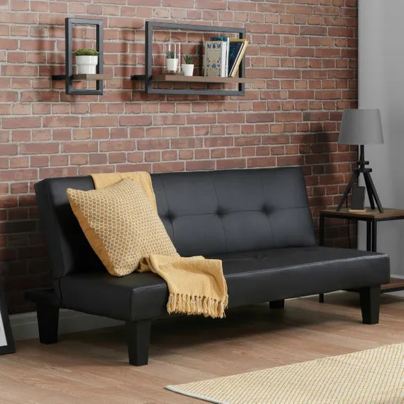 Double Sofa Bed with Storage - Black image