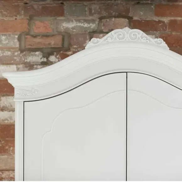Double Wardrobe with Carved Details - Grey, Wood