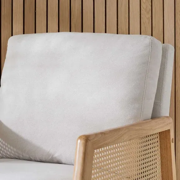Occasional Armchair with Rattan Frame - Natural