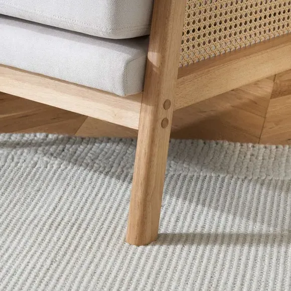 Occasional Armchair with Rattan Frame - Natural