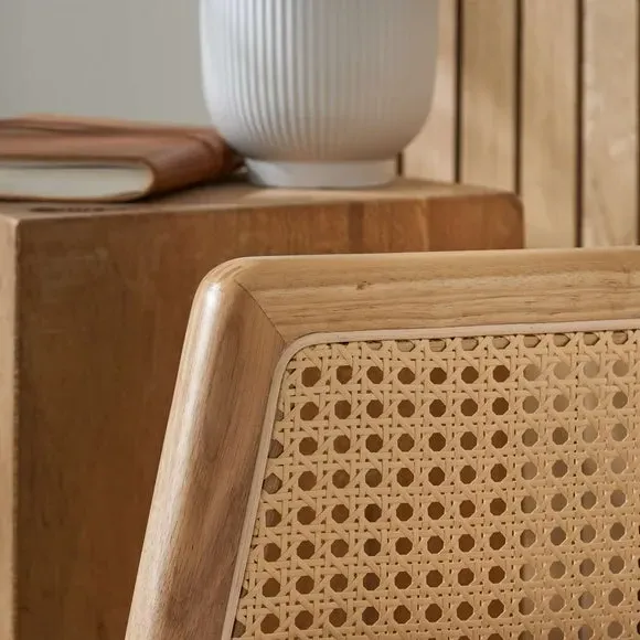 Occasional Armchair with Rattan Frame - Natural